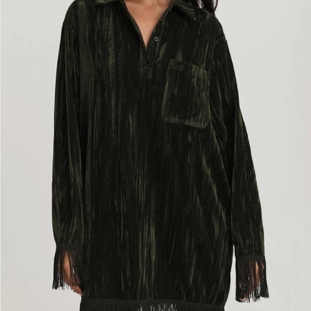 Something Navy Phoebe Green Velvet Dress